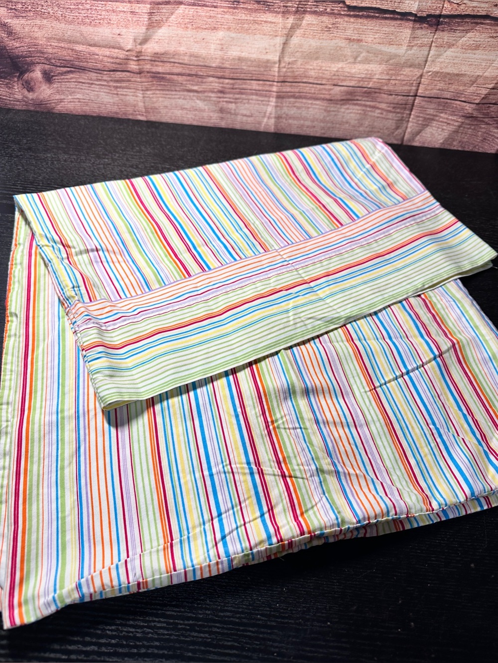 Wamsutta vintage colorful Multi-color pinstripe Standard Queen Pillowcases